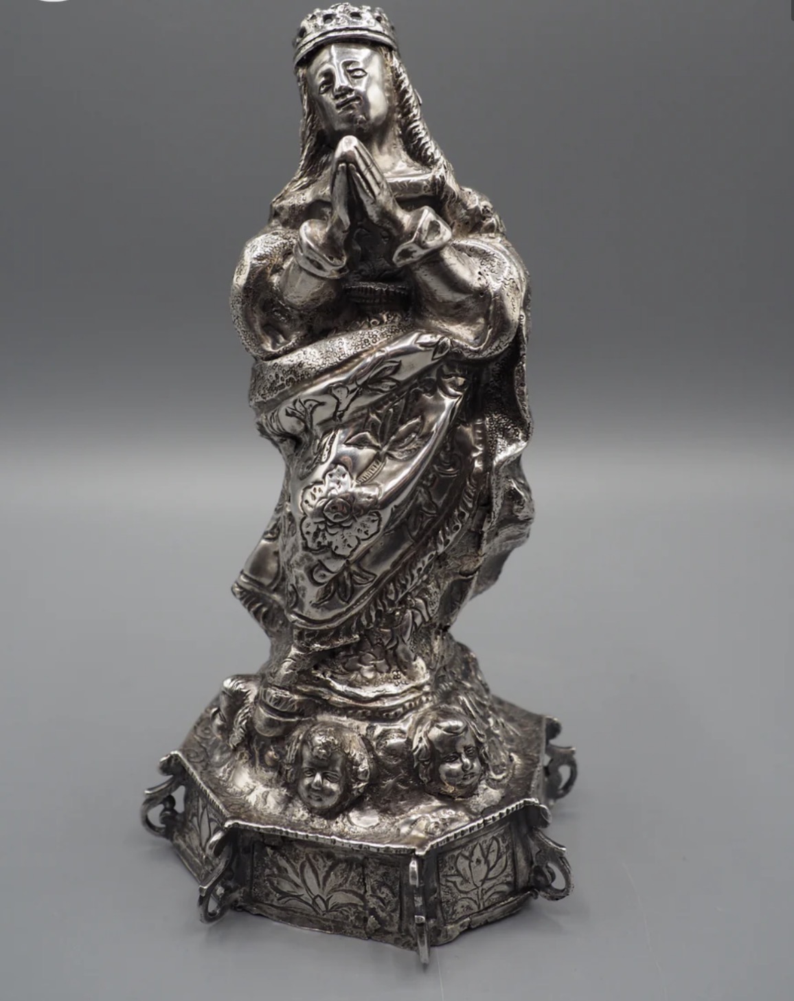 Silver figure of the Virgin Mary — additional view