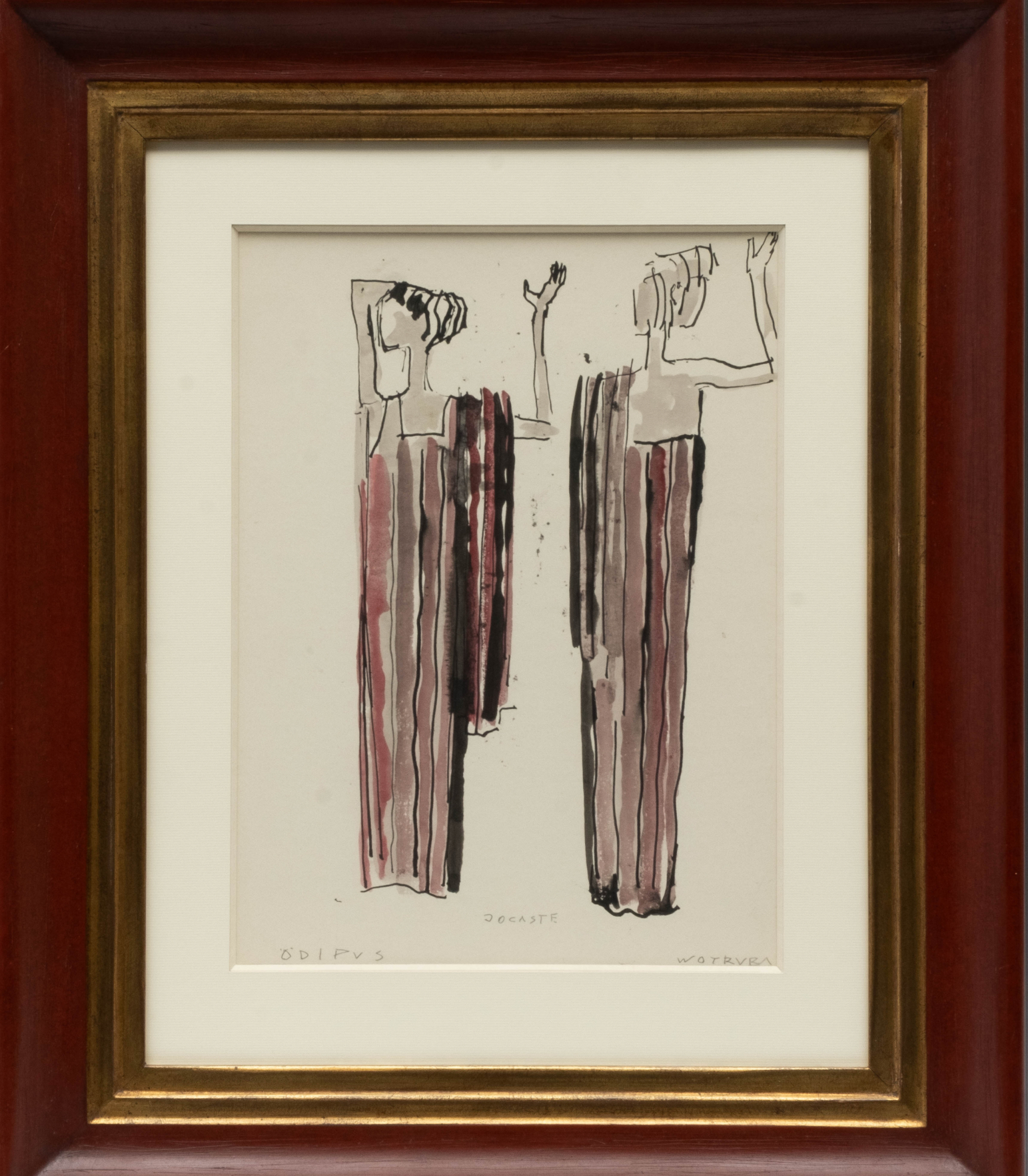 Fritz Wotruba — Ödipus and Jokaste (ink & watercolour)