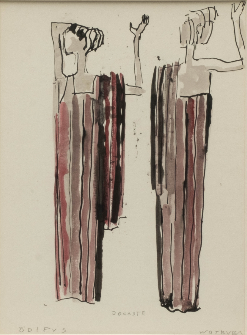 Fritz Wotruba — Ödipus and Jokaste (ink & watercolour)
